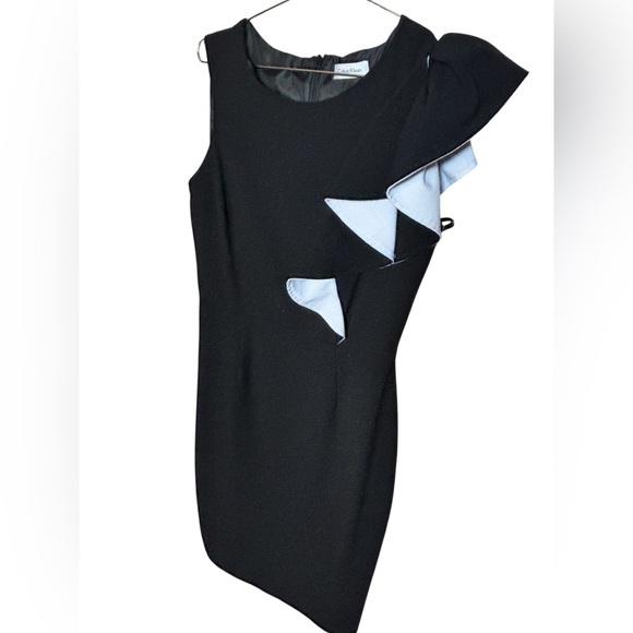Calvin Klein Black Dress with Ruffle Woman’s Size 2/small - Picture 5 of 5